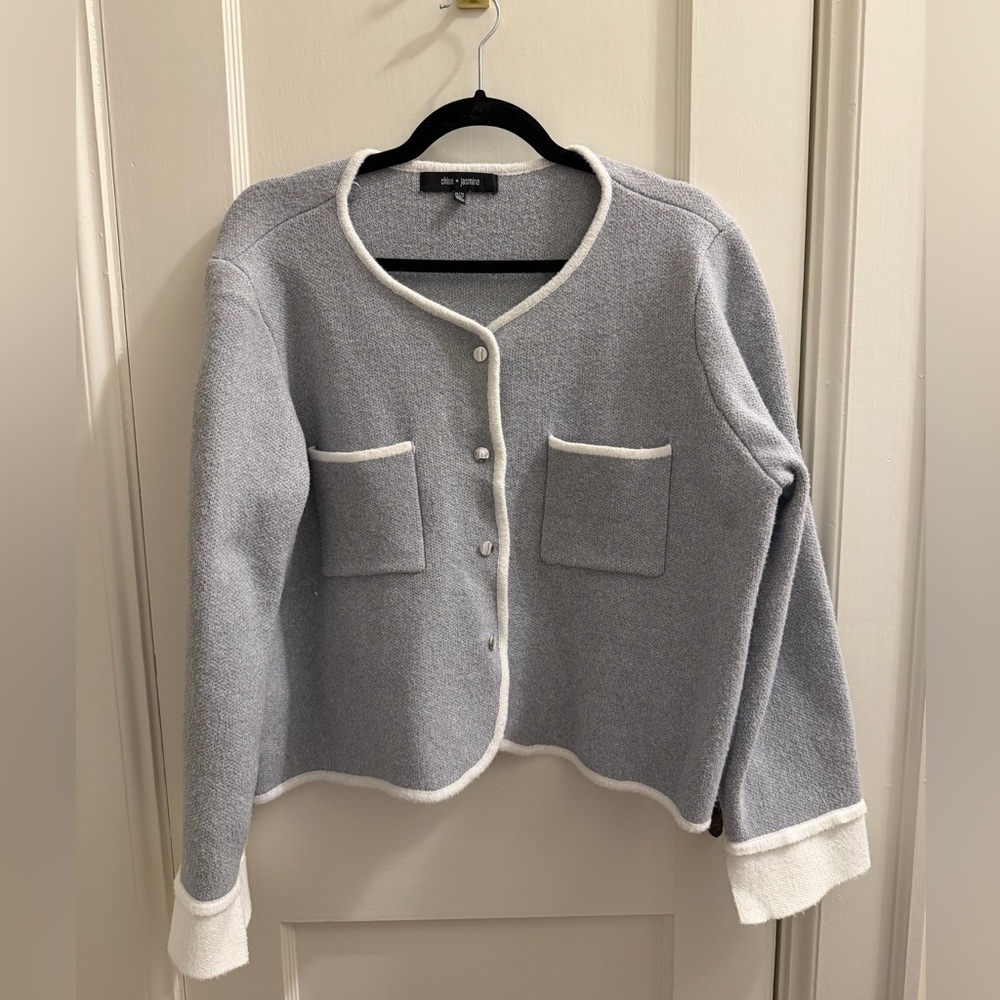 Grey Cardigan with Silver Button Details